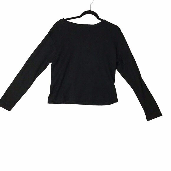 RDI Women’s Large Black Waffle Knit Thermal Crewneck Pullover - Picture 15 of 16